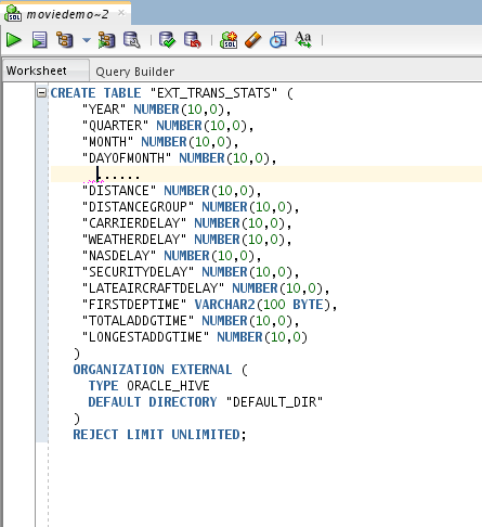 oracle apex data expose express big script application using database external table find